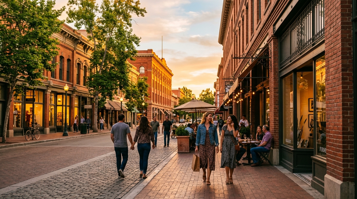 Golden hour walk through the historic streets of Old Pasadena